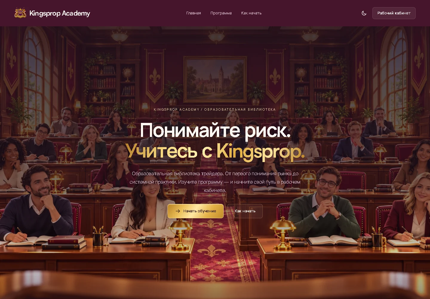 Kingsprop Academy: образовательная библиотека в общей палитре бренда
